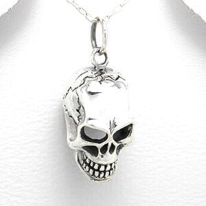 Sterling Silver Skeleton Skull Head Pendant